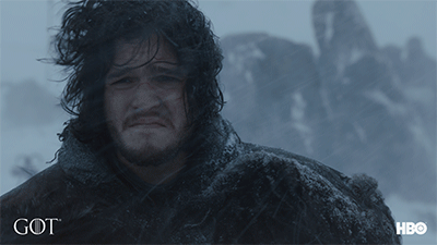 John Snow in winter storm (Game of Thrones)
