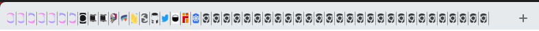 Showing a row of browser tabs