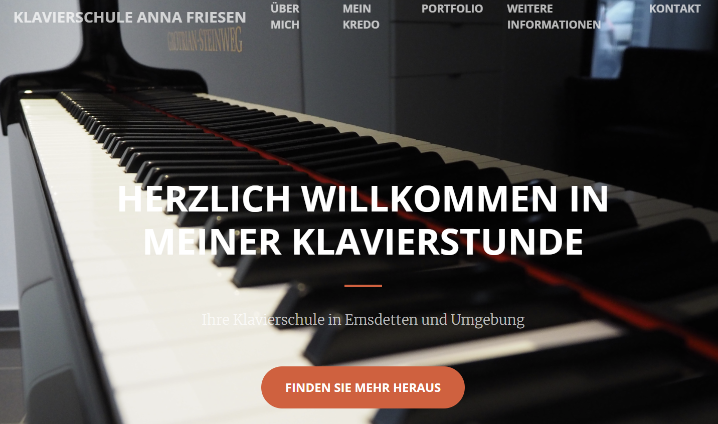 Website for a private piano teacher business