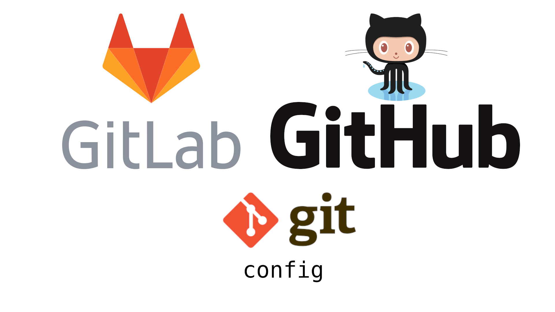 GitLab, GitHub and git logo