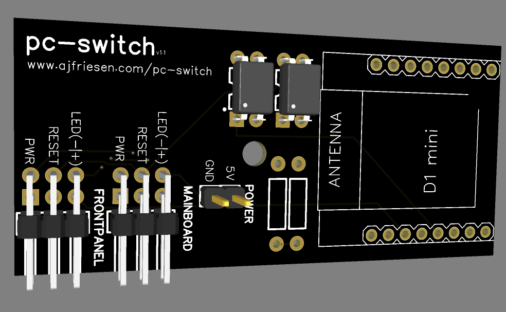 3D model of my pc-switch PCB