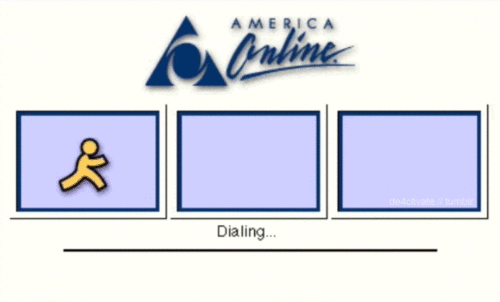 Interactive gif showing AOL connecting
